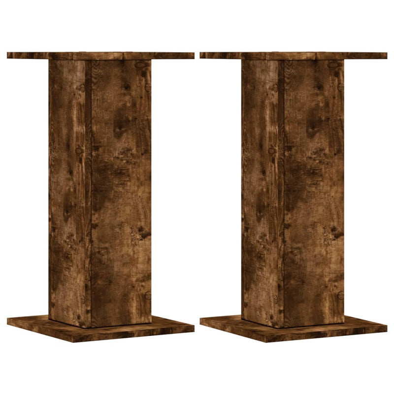Load image into Gallery viewer, Vidaxl plantenstandaards 2 st 30x30x60 cm bewerkt hout gerookt eiken
