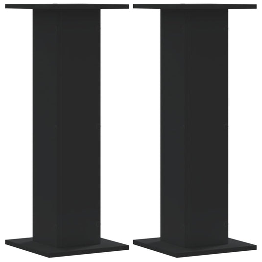 Vidaxl plantenstandaards 2 st 30x30x80 cm bewerkt hout zwart