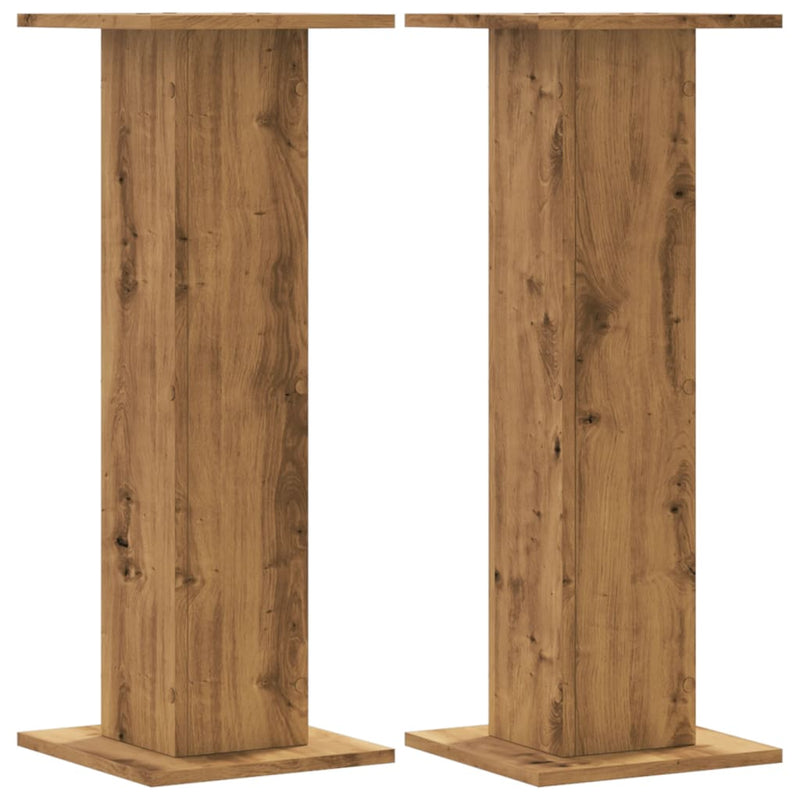 Load image into Gallery viewer, Vidaxl plantenstandaards 2 st 30x30x80 cm hout artisanaal eiken
