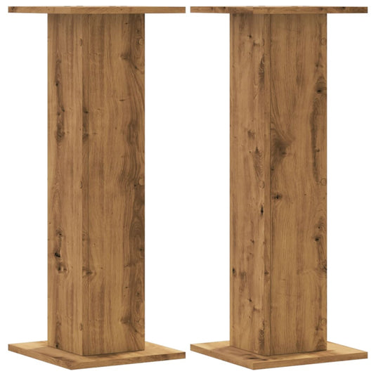Vidaxl plantenstandaards 2 st 30x30x80 cm hout artisanaal eiken