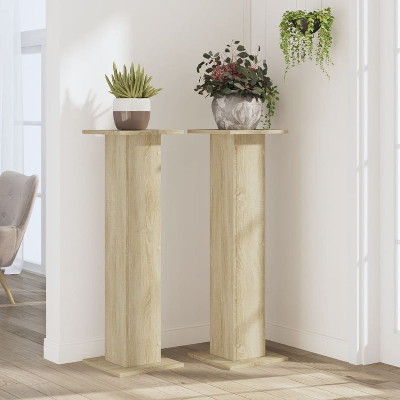Load image into Gallery viewer, Vidaxl plantenstandaards 2 st 30x30x95 cm bewerkt hout sonoma eiken
