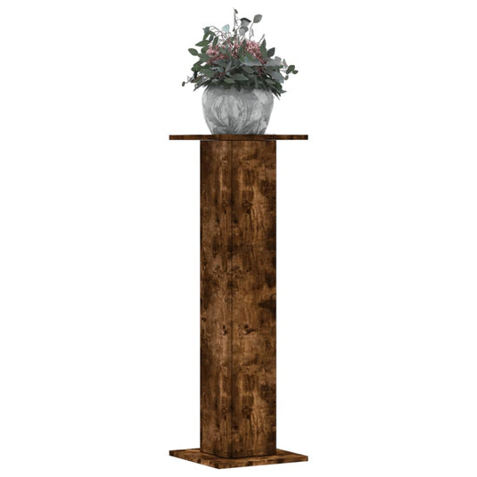 Vidaxl plantenstandaards 2 st 30x30x95 cm bewerkt hout gerookt eiken