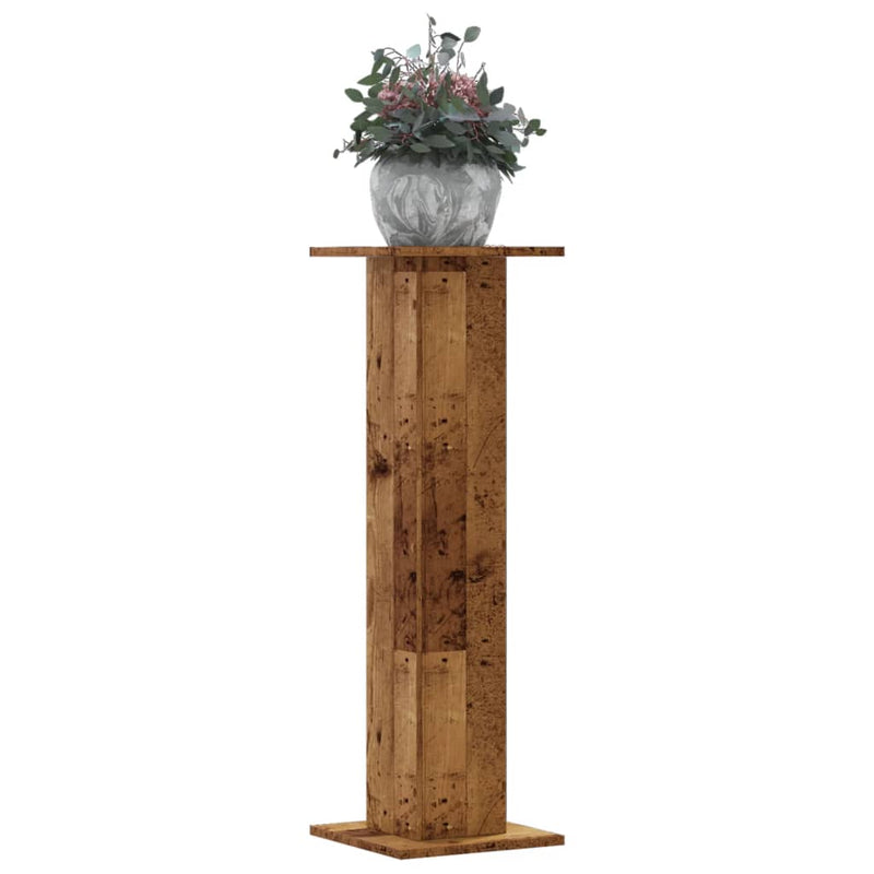 Load image into Gallery viewer, Vidaxl plantenstandaards 2 st 30x30x95 cm bewerkt hout oud houtkleurig
