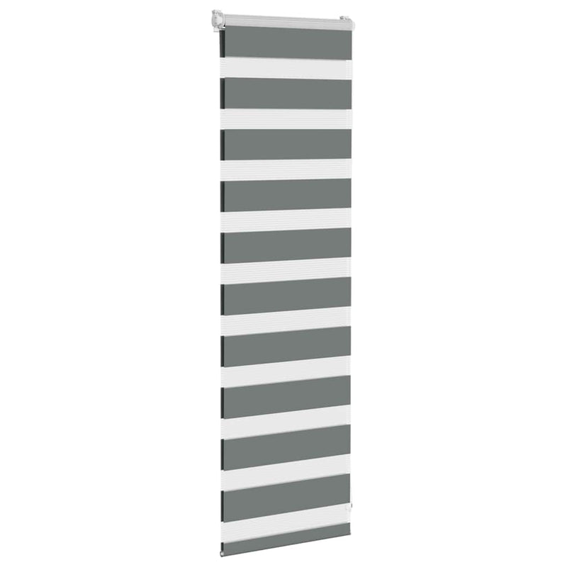 Load image into Gallery viewer, Vidaxl zebra rolgordijn 40x100 cm stofbreedte 35,9 cm donkergrijs

