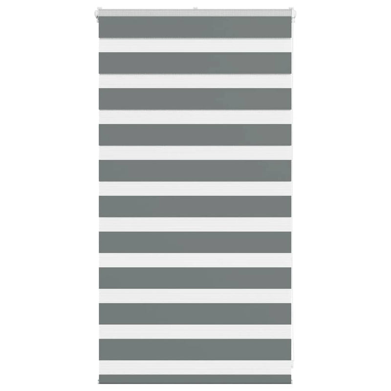 Afbeelding laden in galerijviewer, Vidaxl zebra rolgordijn 70x100 cm stofbreedte 65,9 cm donkergrijs
