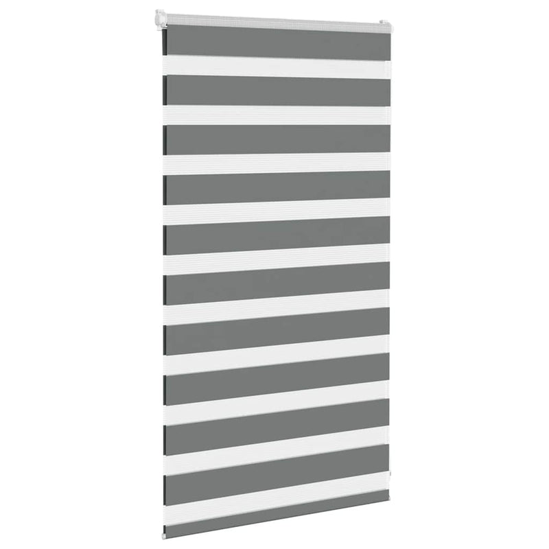 Afbeelding laden in galerijviewer, Vidaxl zebra rolgordijn 70x100 cm stofbreedte 65,9 cm donkergrijs
