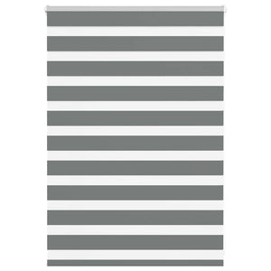Vidaxl zebra rolgordijn 110x100 cm stofbreedte 105,9 cm donkergrijs