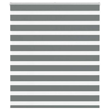Vidaxl zebra rolgordijn 130x100 cm stofbreedte 125,9 cm donkergrijs
