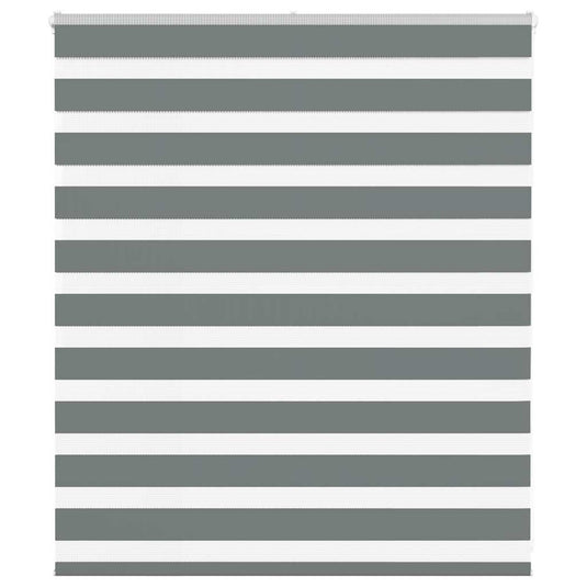 Vidaxl zebra rolgordijn 135x100 cm stofbreedte 130,9 cm donkergrijs