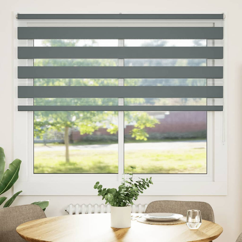 Load image into Gallery viewer, Vidaxl zebra rolgordijn 155x100 cm stofbreedte 150,9 cm donkergrijs
