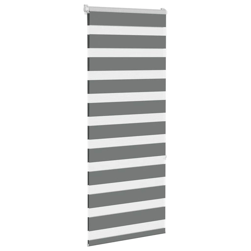 Load image into Gallery viewer, Vidaxl zebra rolgordijn 65x150 cm stofbreedte 60,9 cm donkergrijs
