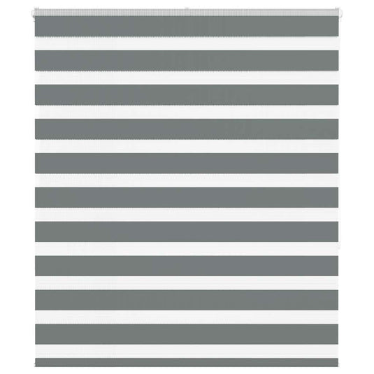 Vidaxl zebra rolgordijn 125x150 cm stofbreedte 120,9 cm donkergrijs