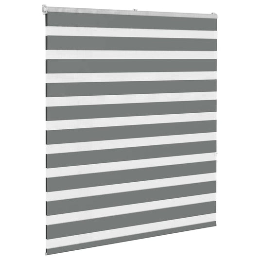 Vidaxl zebra rolgordijn 130x150 cm stofbreedte 125,9 cm donkergrijs