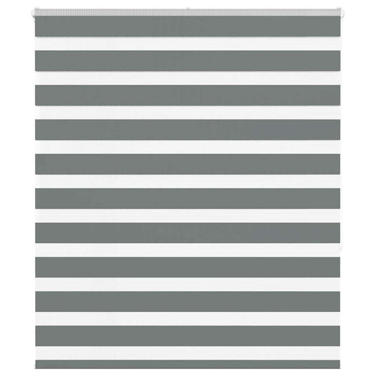 Vidaxl zebra rolgordijn 135x150 cm stofbreedte 130,9 cm donkergrijs
