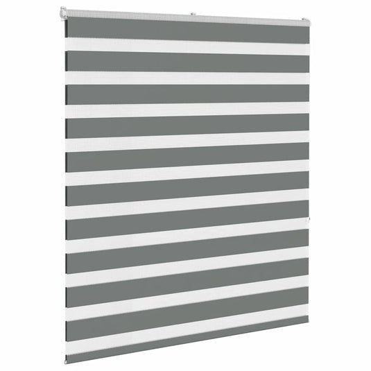 Vidaxl zebra rolgordijn 135x150 cm stofbreedte 130,9 cm donkergrijs