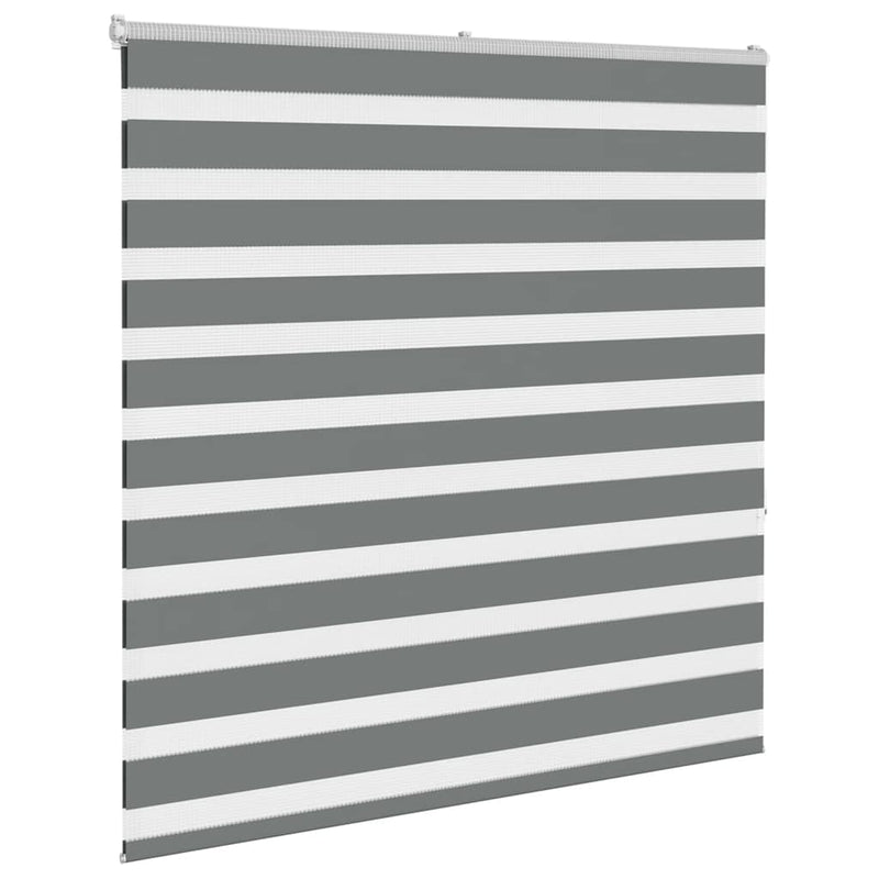 Afbeelding laden in galerijviewer, Vidaxl zebra rolgordijn 150x150 cm stofbreedte 145,9 cm donkergrijs
