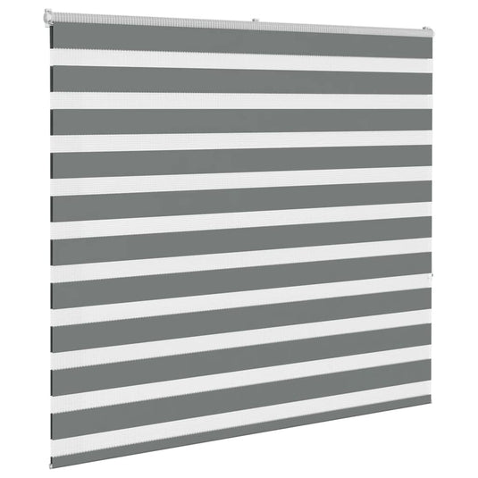 Vidaxl zebra rolgordijn 165x150 cm stofbreedte 160,9 cm donkergrijs