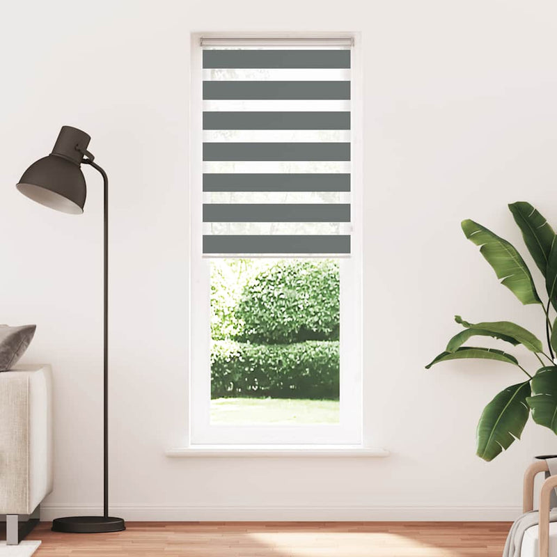 Load image into Gallery viewer, Vidaxl zebra rolgordijn 80x200 cm stofbreedte 75,9 cm donkergrijs
