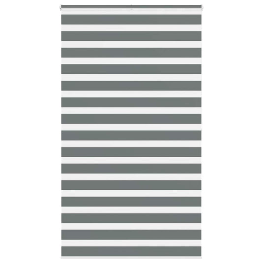 Vidaxl zebra rolgordijn 125x200 cm stofbreedte 120,9 cm donkergrijs