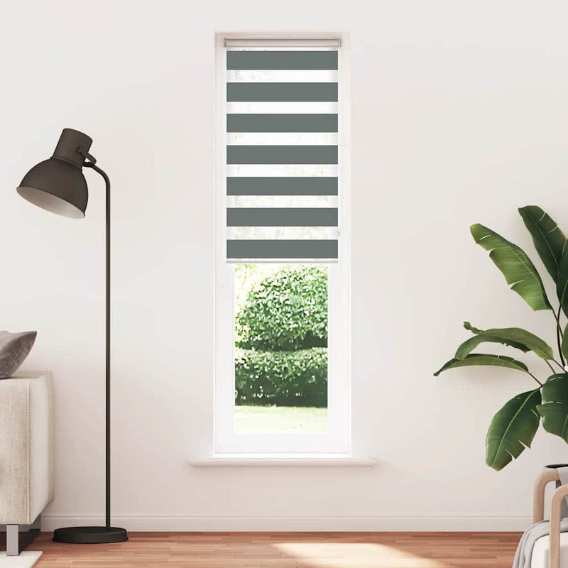 Load image into Gallery viewer, Vidaxl zebra rolgordijn 55x230 cm stofbreedte 50,9 cm donkergrijs
