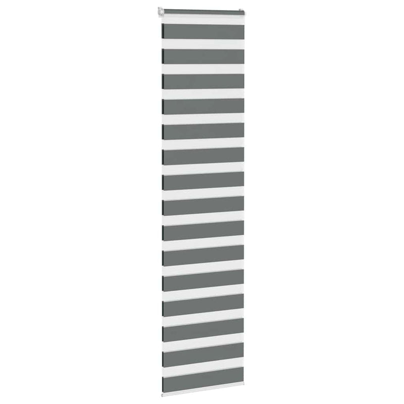 Load image into Gallery viewer, Vidaxl zebra rolgordijn 55x230 cm stofbreedte 50,9 cm donkergrijs

