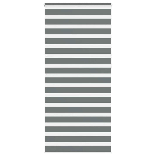 Vidaxl zebra rolgordijn 100x230 cm stofbreedte 95,9 cm donkergrijs