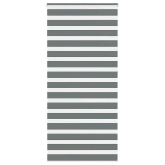 Vidaxl zebra rolgordijn 105x230 cm stofbreedte 100,9 cm donkergrijs
