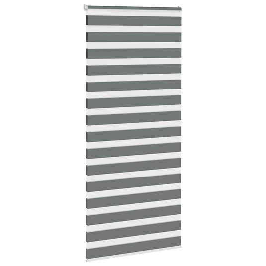 Vidaxl zebra rolgordijn 105x230 cm stofbreedte 100,9 cm donkergrijs