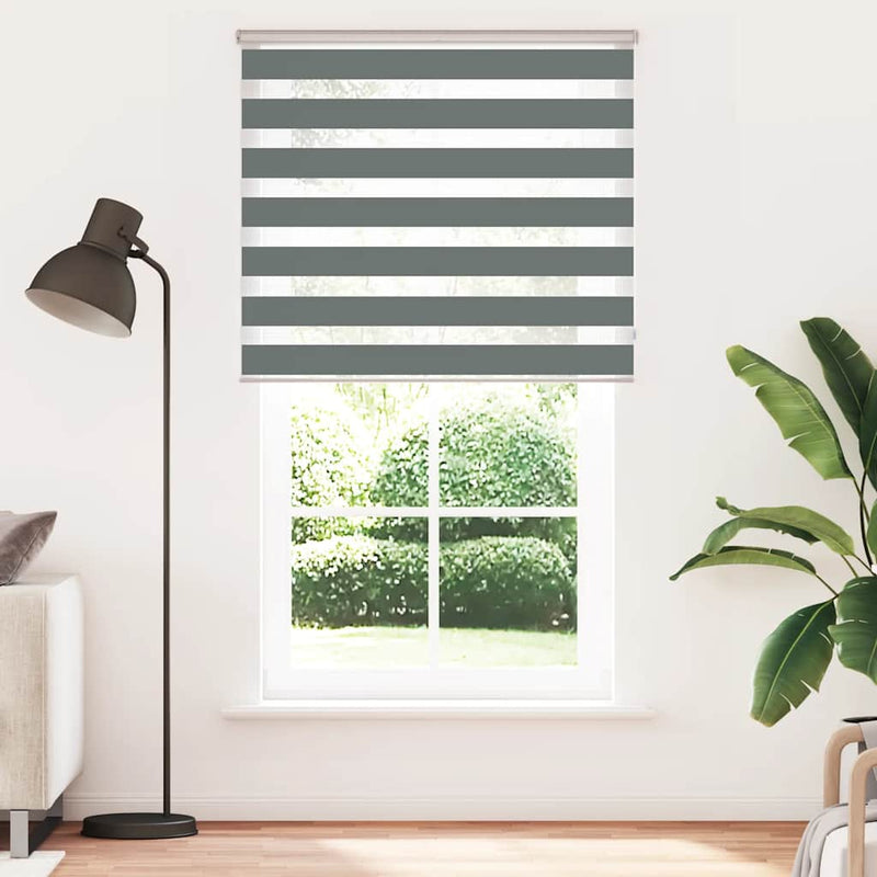 Load image into Gallery viewer, Vidaxl zebra rolgordijn 125x230 cm stofbreedte 120,9 cm donkergrijs
