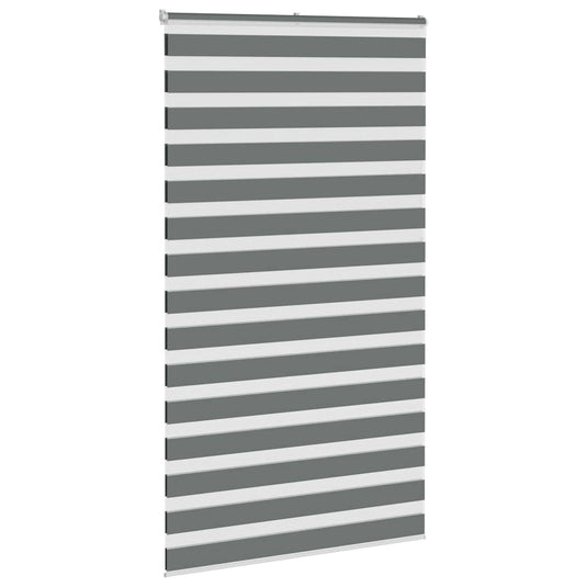 Vidaxl zebra rolgordijn 130x230 cm stofbreedte 125,9 cm donkergrijs