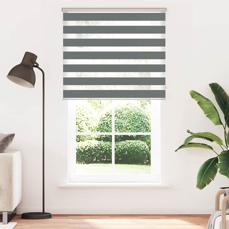 Load image into Gallery viewer, Vidaxl zebra rolgordijn 135x230 cm stofbreedte 130,9 cm donkergrijs
