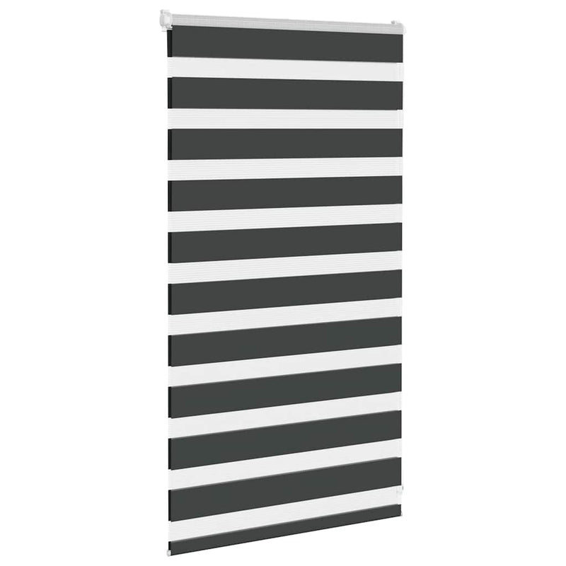 Afbeelding laden in galerijviewer, Vidaxl zebra rolgordijn 80x100 cm stofbreedte 75,9 cm zwart
