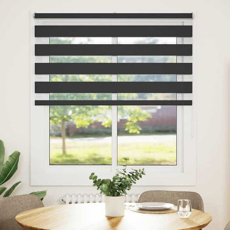 Load image into Gallery viewer, Vidaxl zebra rolgordijn 130x100 cm stofbreedte 125,9 cm zwart
