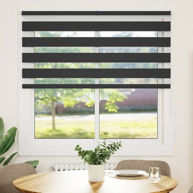 Load image into Gallery viewer, Vidaxl zebra rolgordijn 140x100 cm stofbreedte 135,9 cm zwart
