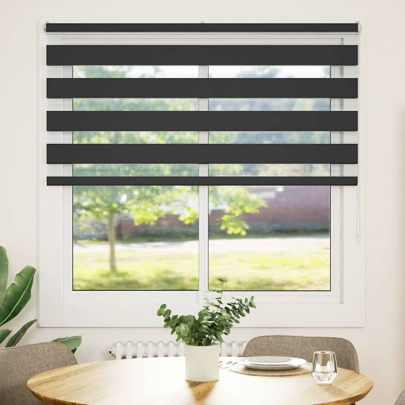 Load image into Gallery viewer, Vidaxl zebra rolgordijn 145x100 cm stofbreedte 140,9 cm zwart

