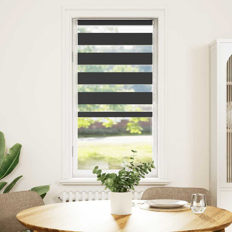 Load image into Gallery viewer, Vidaxl zebra rolgordijn 65x150 cm stofbreedte 60,9 cm zwart
