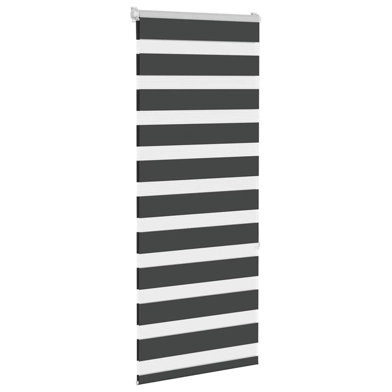Afbeelding laden in galerijviewer, Vidaxl zebra rolgordijn 65x150 cm stofbreedte 60,9 cm zwart
