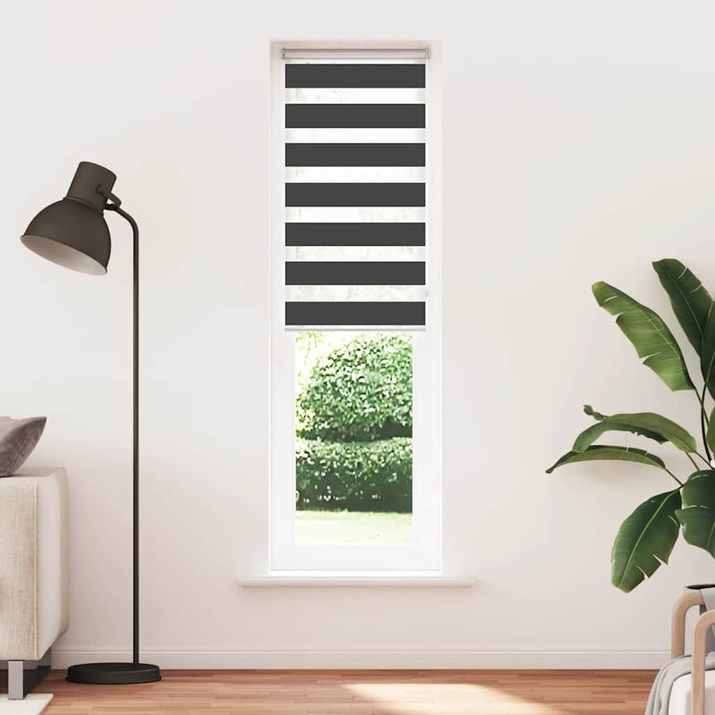 Load image into Gallery viewer, Vidaxl zebra rolgordijn 65x230 cm stofbreedte 60,9 cm zwart
