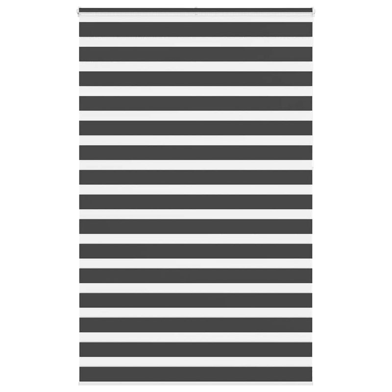 Afbeelding laden in galerijviewer, Vidaxl zebra rolgordijn 150x230 cm stofbreedte 145,9 cm zwart
