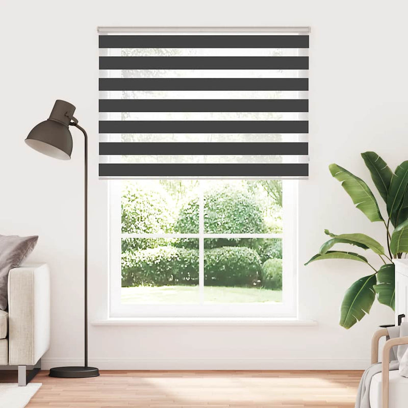 Chargez l'image dans la visionneuse de la galerie, Vidaxl zebra rolgordijn 165x230 cm stofbreedte 160,9 cm zwart
