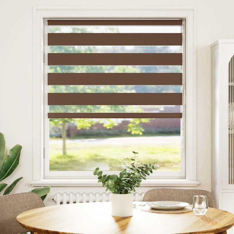 Load image into Gallery viewer, Vidaxl zebra rolgordijn 95x100 cm stofbreedte 90,9 cm polyester bruin
