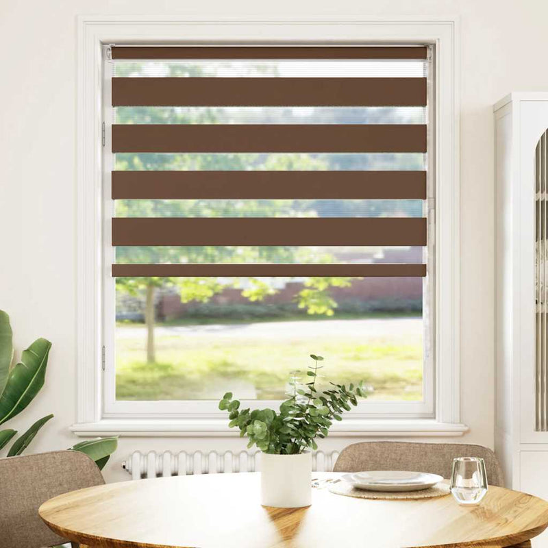 Load image into Gallery viewer, Vidaxl zebra rolgordijn 105x100 cm stofbreedte 100,9cm polyester bruin

