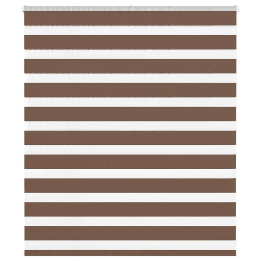 Vidaxl zebra rolgordijn 125x100 cm stofbreedte 120,9cm polyester bruin