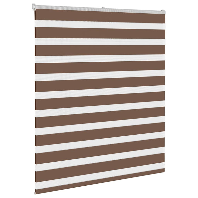 Load image into Gallery viewer, Vidaxl zebra rolgordijn 125x100 cm stofbreedte 120,9cm polyester bruin
