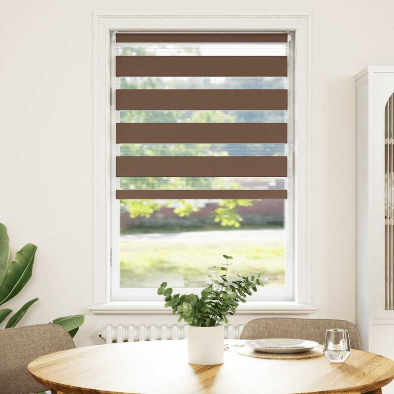 Load image into Gallery viewer, Vidaxl zebra rolgordijn 80x150 cm stofbreedte 75,9 cm polyester bruin
