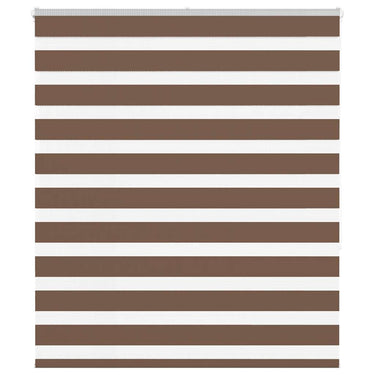Vidaxl zebra rolgordijn 125x150 cm stofbreedte 120,9cm polyester bruin