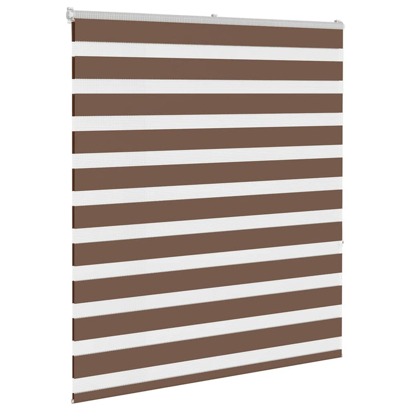Load image into Gallery viewer, Vidaxl zebra rolgordijn 125x150 cm stofbreedte 120,9cm polyester bruin
