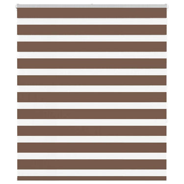 Vidaxl zebra rolgordijn 135x150 cm stofbreedte 130,9cm polyester bruin