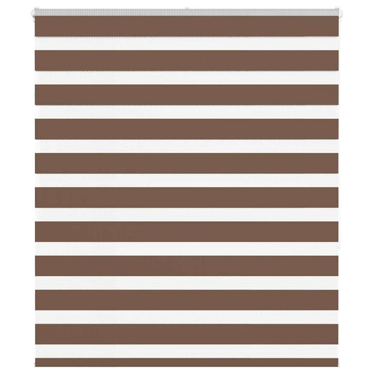Vidaxl zebra rolgordijn 135x150 cm stofbreedte 130,9cm polyester bruin