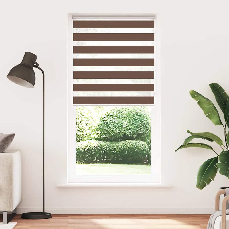 Load image into Gallery viewer, Vidaxl zebra rolgordijn 105x200 cm stofbreedte 100,9cm polyester bruin
